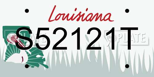 S52121T Louisiana License Plate