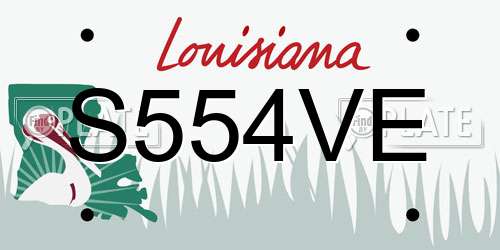 S554VE Louisiana License Plate