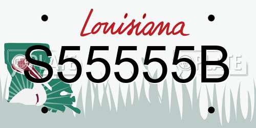 S55555B Louisiana License Plate