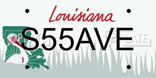 S55AVE Louisiana License Plate