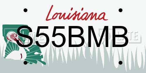 S55BMB Louisiana License Plate