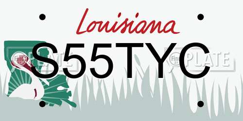 S55TYC Louisiana License Plate
