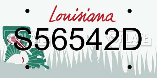 S56542D Louisiana License Plate