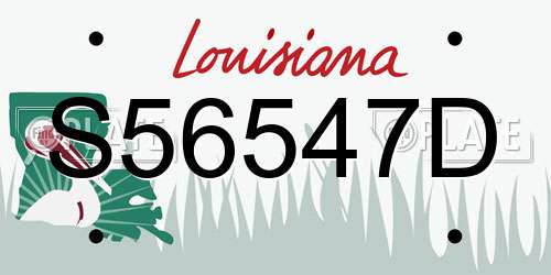 S56547D Louisiana License Plate