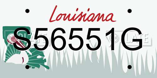 S56551G Louisiana License Plate