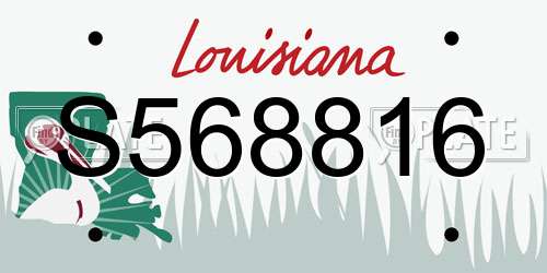 S568816 Louisiana License Plate