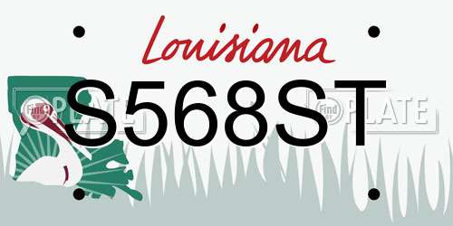 S568ST Louisiana License Plate