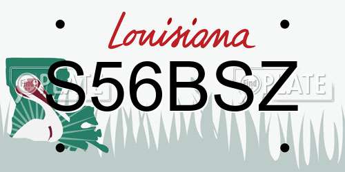 S56BSZ Louisiana License Plate
