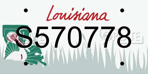 S570778 Louisiana License Plate