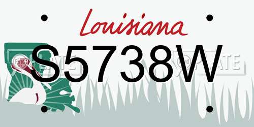 S5738W Louisiana License Plate