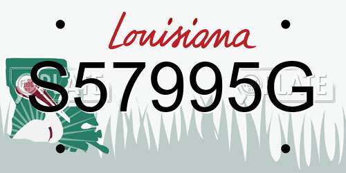 S57995G Louisiana License Plate