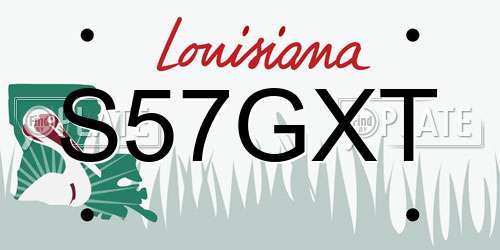 S57GXT Louisiana License Plate