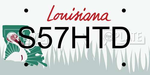 S57HTD Louisiana License Plate