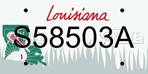 S58503A Louisiana License Plate