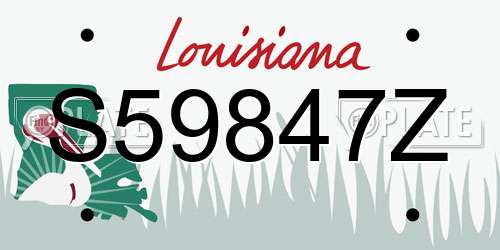 S59847Z Louisiana License Plate