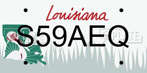 S59AEQ Louisiana License Plate