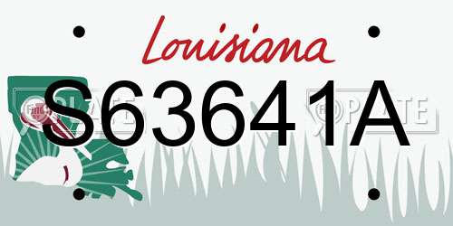 S63641A Louisiana License Plate