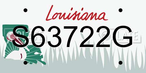 S63722G Louisiana License Plate