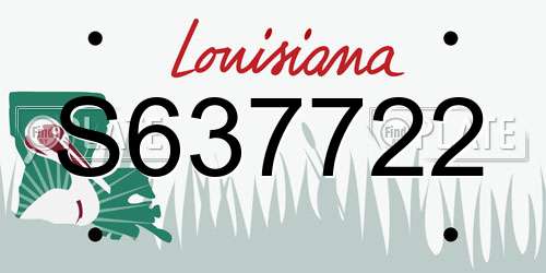 S637722 Louisiana License Plate