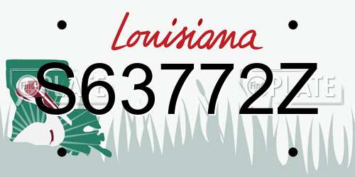 S63772Z Louisiana License Plate