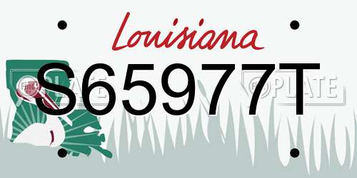 S65977T Louisiana License Plate