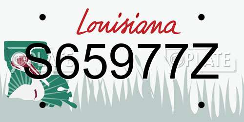 S65977Z Louisiana License Plate