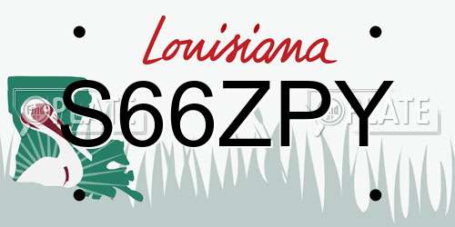 S66ZPY Louisiana License Plate