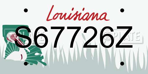 S67726Z Louisiana License Plate