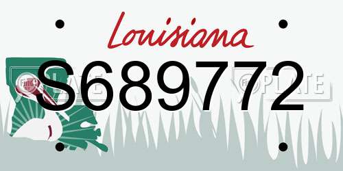S689772 Louisiana License Plate
