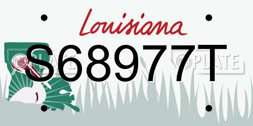 S68977T Louisiana License Plate