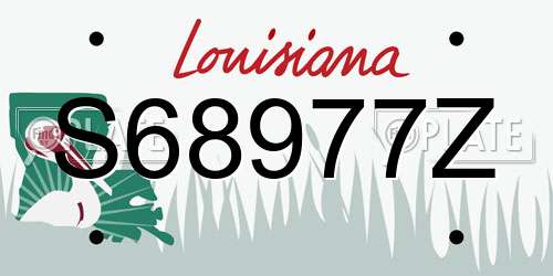 S68977Z Louisiana License Plate