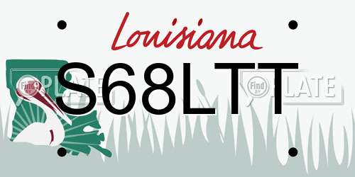 S68LTT Louisiana License Plate