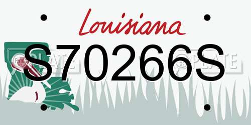 S70266S Louisiana License Plate