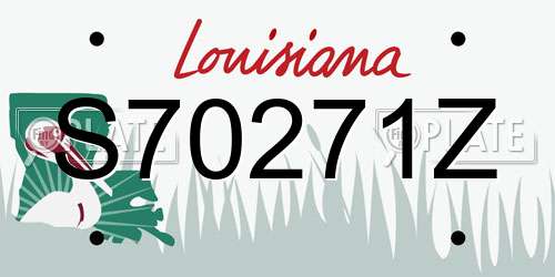 S70271Z Louisiana License Plate