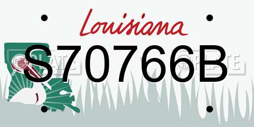 S70766B Louisiana License Plate