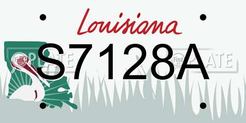 S7128A Louisiana License Plate