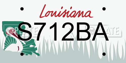 S712BA Louisiana License Plate