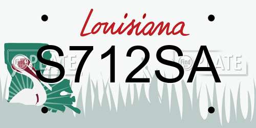 S712SA Louisiana License Plate