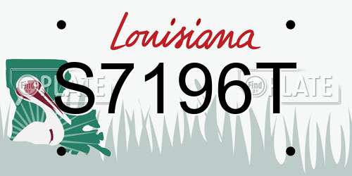 S7196T Louisiana License Plate