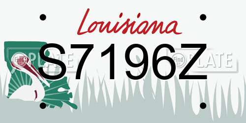 S7196Z Louisiana License Plate