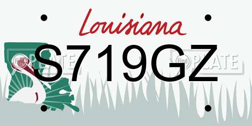 S719GZ Louisiana License Plate