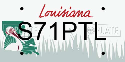S71PTL Louisiana License Plate