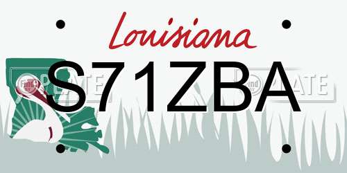 S71ZBA Louisiana License Plate