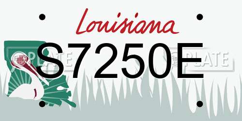 S7250E Louisiana License Plate