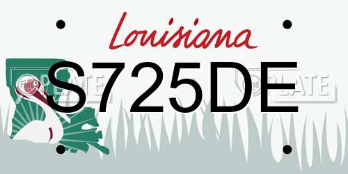 S725DE Louisiana License Plate