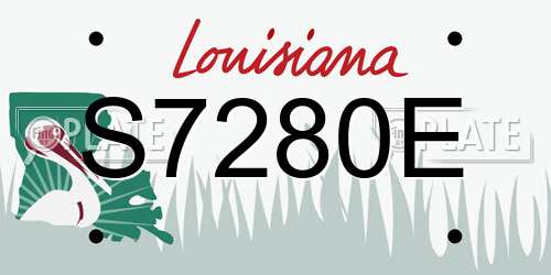 S7280E Louisiana License Plate