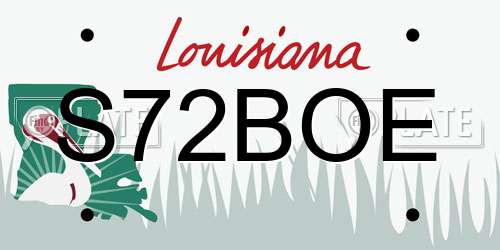 S72BOE Louisiana License Plate