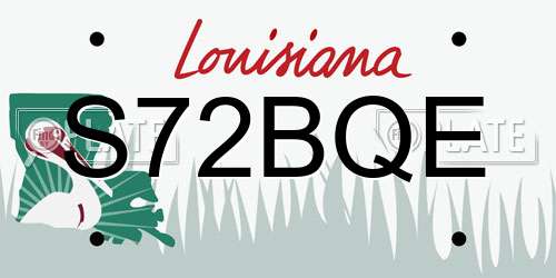 S72BQE Louisiana License Plate