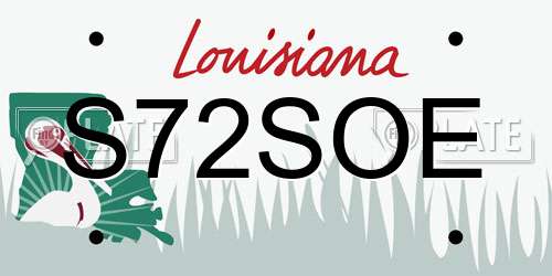 S72SOE Louisiana License Plate