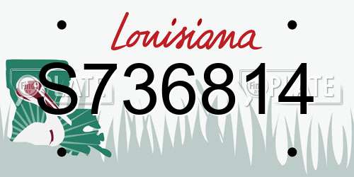 S736814 Louisiana License Plate